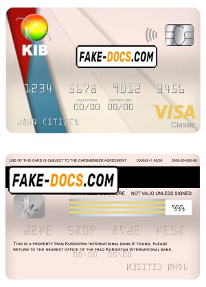 Iraq Kurdistan International bank visa classic card, fully editable template in PSD format Iraq Kurdistan International bank visa classic card, fully editable template in PSD format