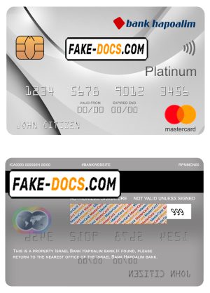 Israel Bank Hapoalim mastercard platinum, fully editable template in PSD format Israel Bank Hapoalim mastercard platinum, fully editable template in PSD format