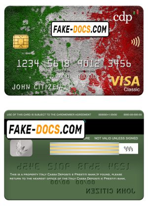 Italy Cassa Depositi e Prestiti bank visa classic card, fully editable template in PSD format Italy Cassa Depositi e Prestiti bank visa classic card, fully editable template in PSD format