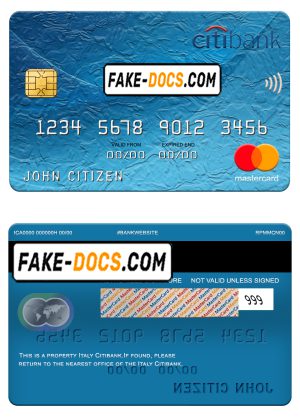 Italy Citibank mastercard, fully editable template in PSD format Italy Citibank mastercard, fully editable template in PSD format