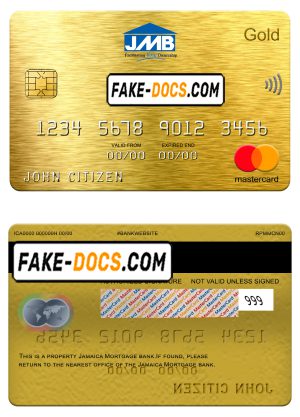 Jamaica Mortgage bank mastercard gold, fully editable template in PSD format Jamaica Mortgage bank mastercard gold, fully editable template in PSD format