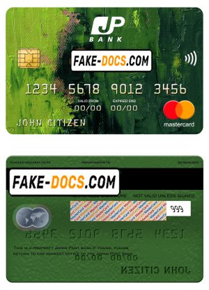 Japan Post bank mastercard, fully editable template in PSD format Japan Post bank mastercard, fully editable template in PSD format