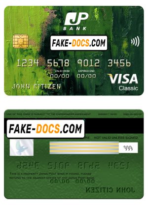 Japan Post bank visa classic card, fully editable template in PSD format Japan Post bank visa classic card, fully editable template in PSD format