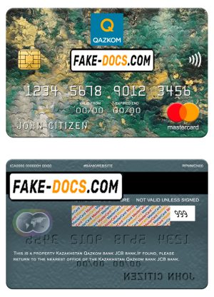 Kazakhstan Qazkom bank mastercard, fully editable template in PSD format Kazakhstan Qazkom bank mastercard, fully editable template in PSD format