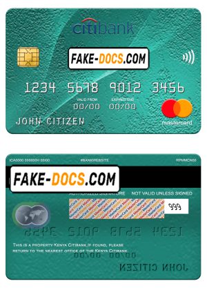 Kenya Citibank mastercard, fully editable template in PSD format Kenya Citibank mastercard, fully editable template in PSD format