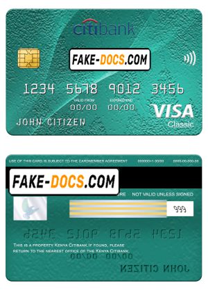 Kenya Citibank visa classic card, fully editable template in PSD format Kenya Citibank visa classic card, fully editable template in PSD format