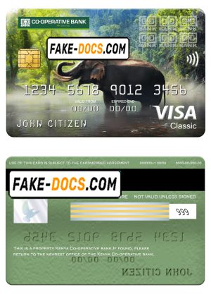 Kenya Co-operative bank of Kenya visa classic card, fully editable template in PSD format Kenya Co-operative bank of Kenya visa classic card, fully editable template in PSD format
