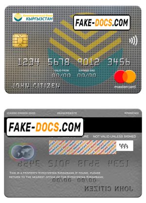 Kyrgyzstan Kirgizbank mastercard, fully editable template in PSD format Kyrgyzstan Kirgizbank mastercard, fully editable template in PSD format