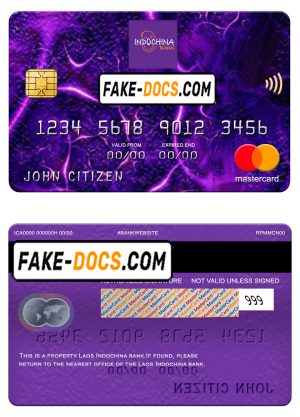 Laos Indochina bank mastercard, fully editable template in PSD format Laos Indochina bank mastercard, fully editable template in PSD format