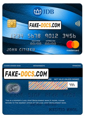 Laos Joint Development Bank (JDB) mastercard, fully editable template in PSD format Laos Joint Development Bank (JDB) mastercard, fully editable template in PSD format