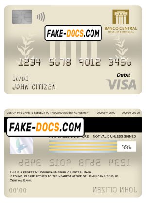 Dominican Republic Central bank Of the Dominican Republic visa card debit card template in PSD format, fully editable Dominican Republic Central bank Of the Dominican Republic visa card debit card template in PSD format, fully editable