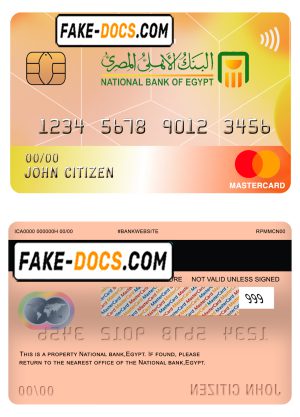 Egypt National Bank mastercard template in PSD format, fully editable Egypt National Bank mastercard template in PSD format, fully editable