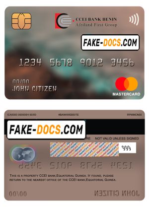 Equatorial Guinea CCEI Bank mastercard template in PSD format, fully editable Equatorial Guinea CCEI Bank mastercard template in PSD format, fully editable