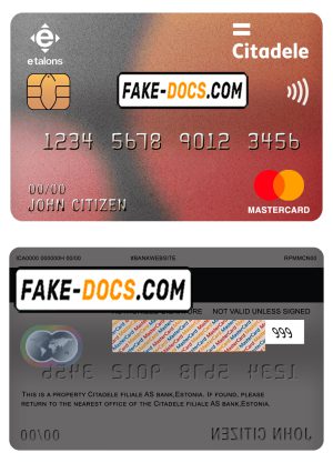 Estonia Citadele bank mastercard template in PSD format, fully editable Estonia Citadele bank mastercard template in PSD format, fully editable