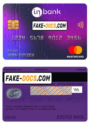 Estonia Inbank mastercard template in PSD format, fully editable Estonia Inbank mastercard template in PSD format, fully editable