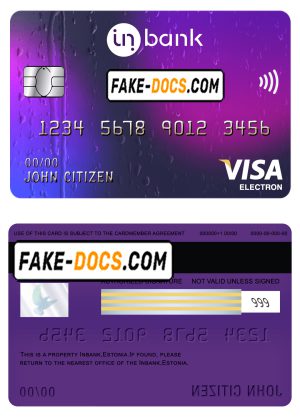 Estonia Inbank visa electron card template in PSD format, fully editable Estonia Inbank visa electron card template in PSD format, fully editable