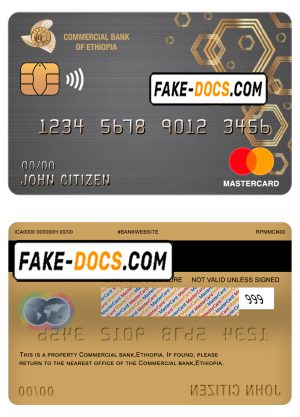Ethiopia Commercial Bank mastercard template in PSD format, fully editable Ethiopia Commercial Bank mastercard template in PSD format, fully editable