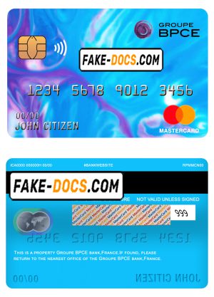 France Groupe BPCE bank mastercard template in PSD format, fully editable