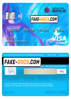 France Groupe BPCE bank visa classic card template in PSD format, fully editable