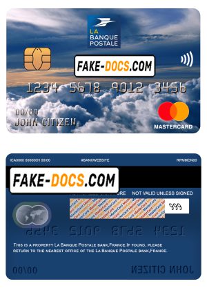 France La Banque Postale bank mastercard template in PSD format, fully editable