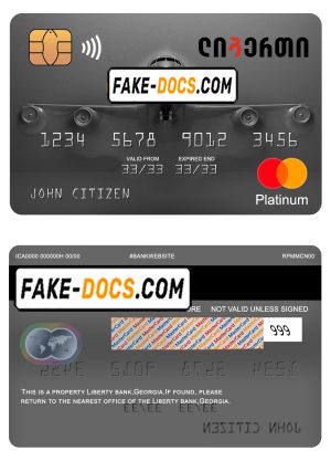 Georgia Liberty bank platinum mastercard template in PSD format, fully editable