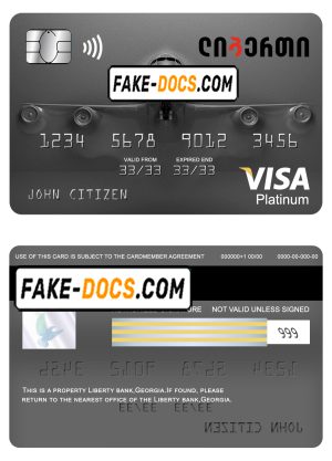 Georgia Liberty bank visa platinum card template in PSD format, fully editable