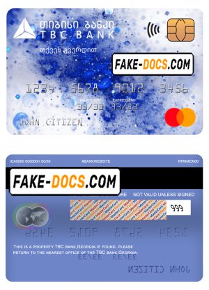 Georgia TBC bank mastercard template in PSD format, fully editable
