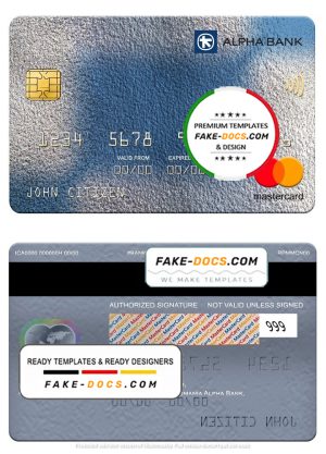 Romania Alpha Bank mastercard, fully editable template in PSD format Romania Alpha Bank mastercard, fully editable template in PSD format