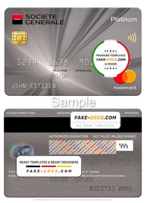 Serbia Societe Generale bank mastercard platinum, fully editable template in PSD format Serbia Societe Generale bank mastercard platinum, fully editable template in PSD format