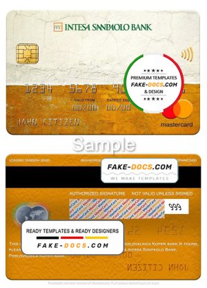 Slovenia Intesa Sanpaolo Bank, Poslovalnica Koper bank mastercard, fully editable template in PSD format Slovenia Intesa Sanpaolo Bank, Poslovalnica Koper bank mastercard, fully editable template in PSD format