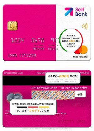 Spain Self Bank mastercard, fully editable template in PSD format Spain Self Bank mastercard, fully editable template in PSD format