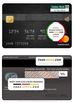 Sri Lanka Amana bank mastercard, fully editable template in PSD format Sri Lanka Amana bank mastercard, fully editable template in PSD format