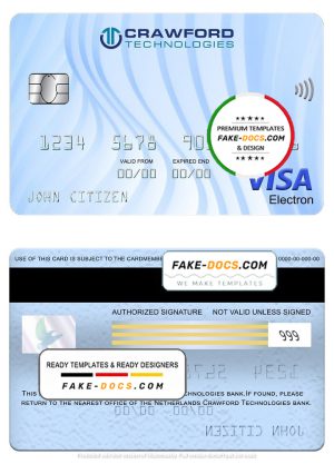 Netherlands (Holland) Crawford Technologies bank visa electron card, fully editable template in PSD format Netherlands (Holland) Crawford Technologies bank visa electron card, fully editable template in PSD format