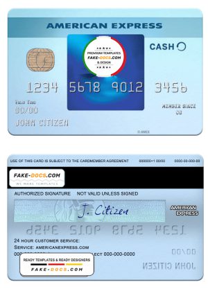 USA Commerce bank AMEX blue cash everyday card template in PSD format, fully editable USA Commerce bank AMEX blue cash everyday card template in PSD format, fully editable