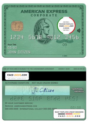 USA Heritage bank AMEX green card template in PSD format, fully editable USA Heritage bank AMEX green card template in PSD format, fully editable