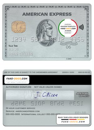 USA HSBC bank AMEX platinum card template in PSD format, fully editable