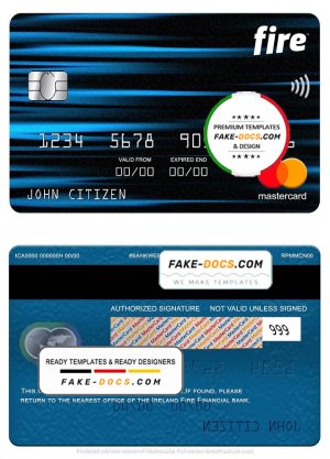 Ireland Fire Financial Services Limited the Observatory bank mastercard, fully editable template in PSD format Ireland Fire Financial Services Limited the Observatory bank mastercard, fully editable template in PSD format