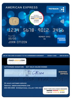 USA Regions bank AMEX payback card template in PSD format, fully editable