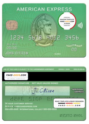 USA Waste Management bank AMEX card template in PSD format, fully editable