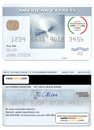 USA New York CFSB bank AMEX everyday® credit card template in PSD format, fully editable