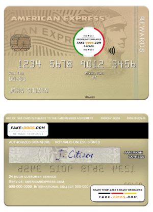 USA Ohio SUTTON bank Amex Membership Rewards Credit card template in PSD format, fully editable