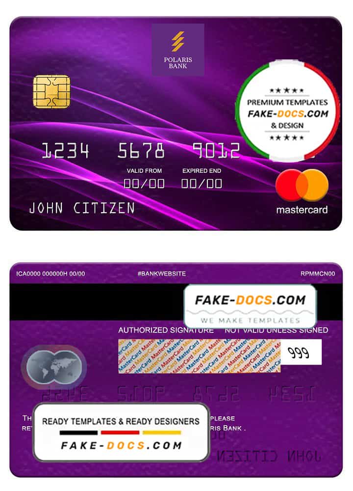 Nigeria Polaris bank mastercard, fully editable template in PSD format Nigeria Polaris bank mastercard, fully editable template in PSD format