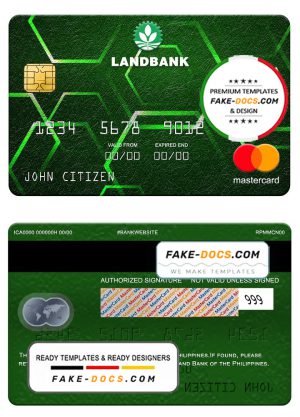 Philippines Land bank mastercard, fully editable template in PSD format Philippines Land bank mastercard, fully editable template in PSD format