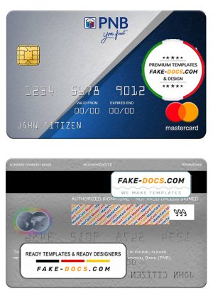 Philippines National Bank (PNB) mastercard, fully editable template in PSD format Philippines National Bank (PNB) mastercard, fully editable template in PSD format