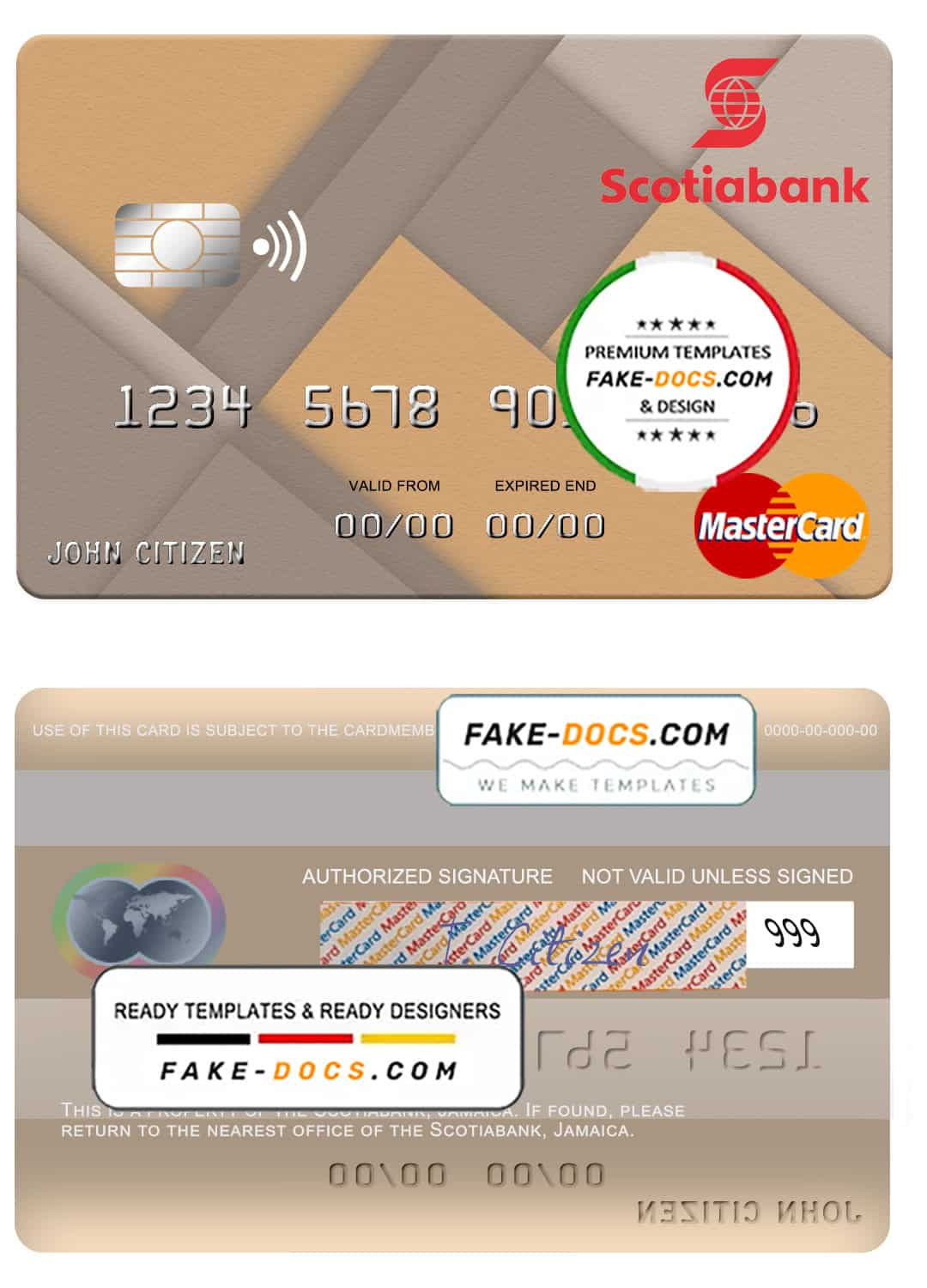 Jamaica Scotiabank mastercard fully editable template in PSD format Jamaica Scotiabank mastercard fully editable template in PSD format