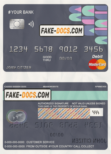 abstractsio universal multipurpose bank mastercard debit credit card template in PSD format, fully editable scan