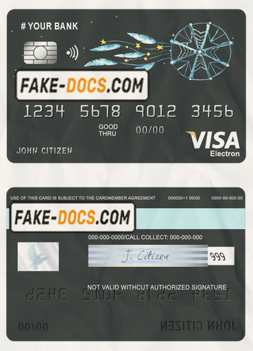 awesome dreamcatcher universal multipurpose bank visa electron credit card template in PSD format, fully editable scan