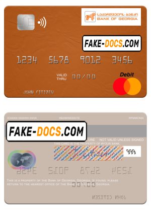 Georgia Bank of Georgia mastercard template in PSD format