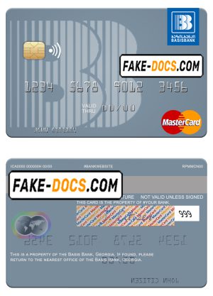 Georgia Basis Bank mastercard template in PSD format