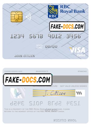 Tunisia RBC Royal Bank visa debit card template in PSD format Tunisia RBC Royal Bank visa debit card template in PSD format